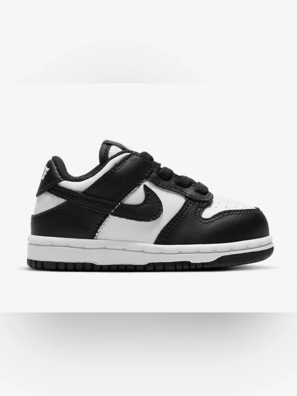 Nike Kids Black and White Low-Top Sneaker with Swoosh
